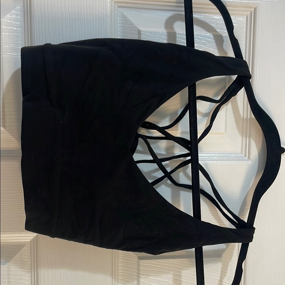 Athleta Black Strappy Sports Bra